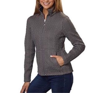 Gray Major Cable Spyder Stryke Ski Zip-up Sweater — Small
